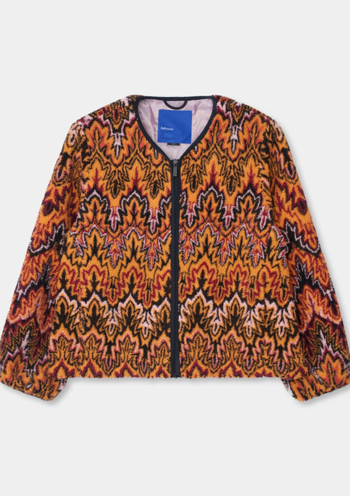 Selfhood - Printed Teddy Jakke - Orange