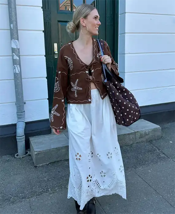 Sissel Edelbo - Seashell Top - Soft Brown - Onesize