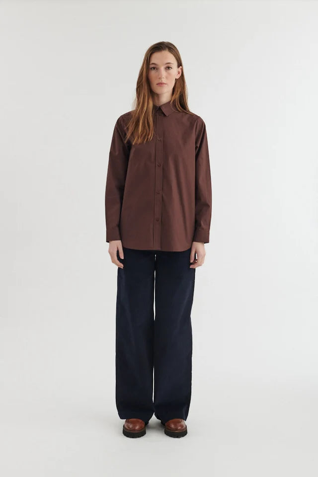 Basic Apparel - Silje LS Skjorte - Chicory Coffee