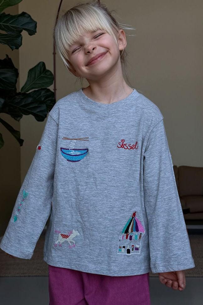 Sissel Edelbo - Billie Mini Længærmet - Grey Melange