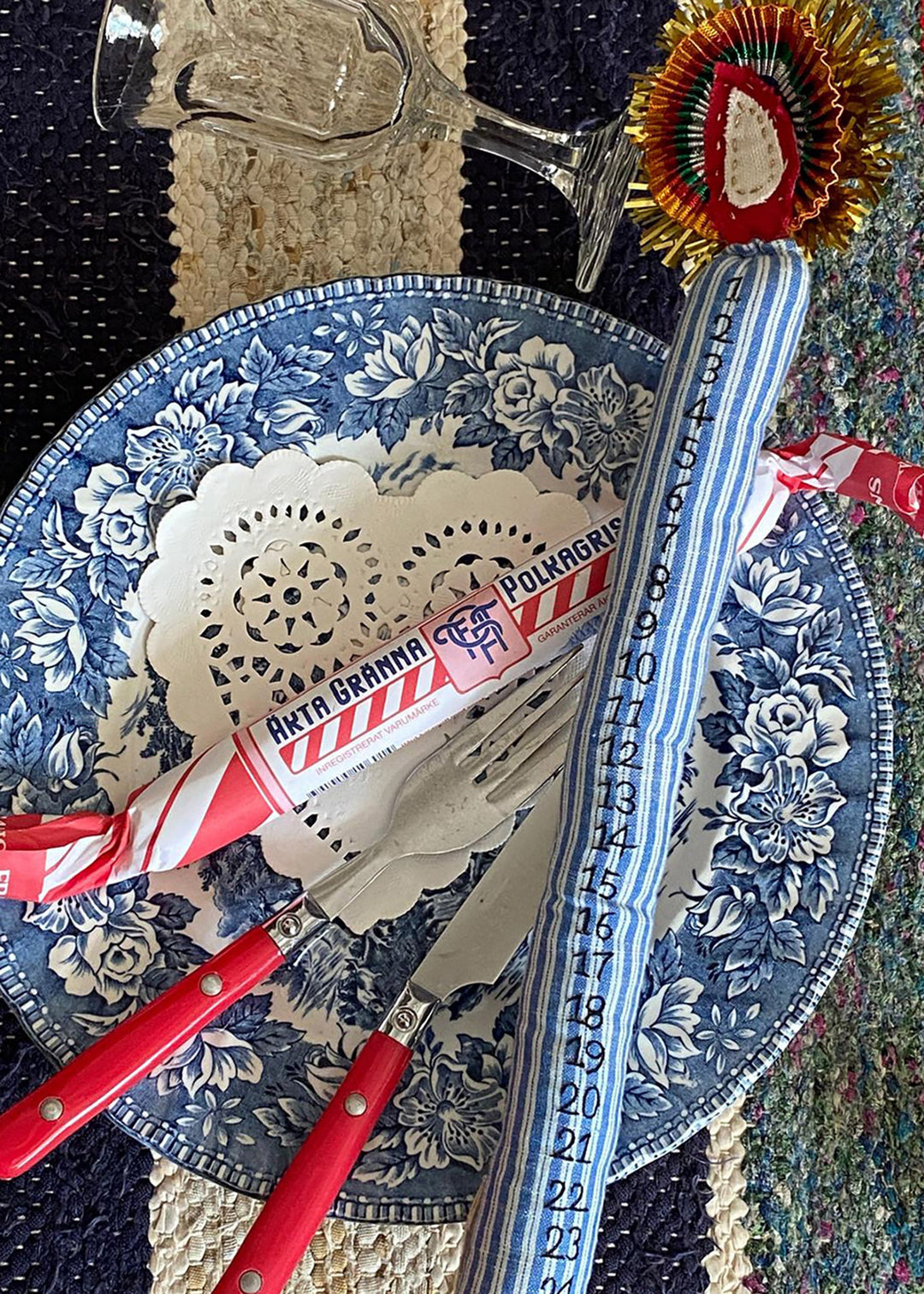 Sissel Edelbo - Kalenderlys - Blue Stripes - Onesize