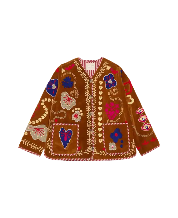 Sissel Edelbo - Mini Jakke - Suzani Embroidery Velvet Heart