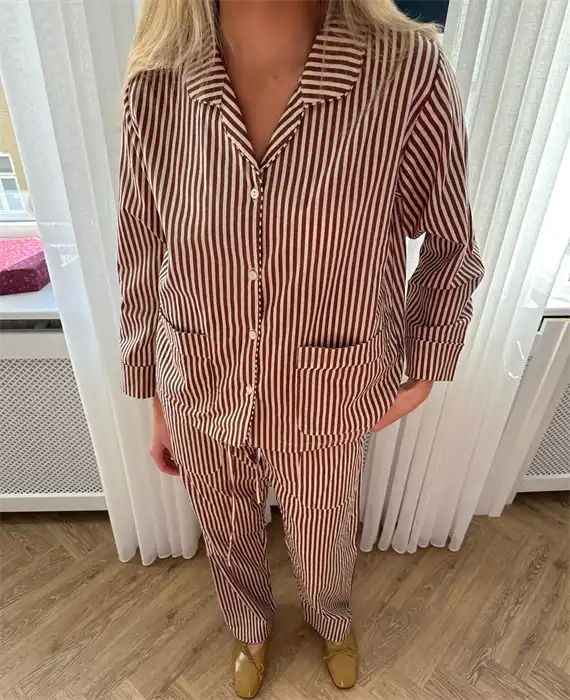 Sissel Edelbo - Nuit Pyjamas Set - Brown Stripes