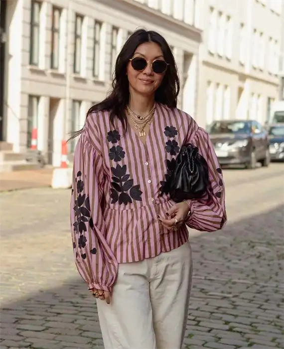 Sissel Edelbo - Rikke Top - Pink Stripes