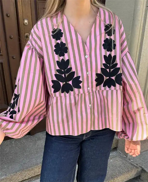 Sissel Edelbo - Rikke Top - Pink Stripes