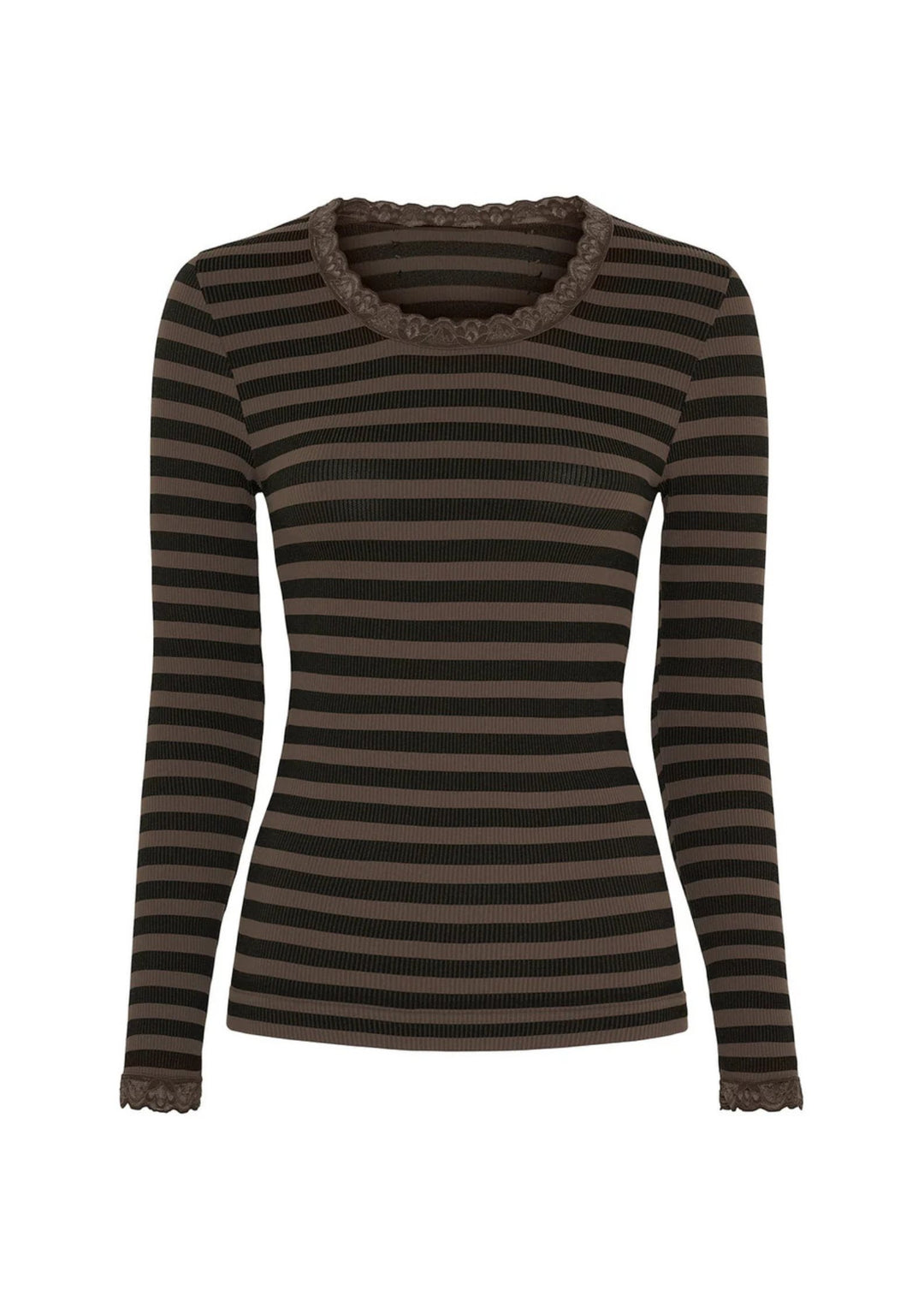 Tim &amp; Simonsen - ISA Frida - T shirt LS - Dark Stripe - Nero/Noce