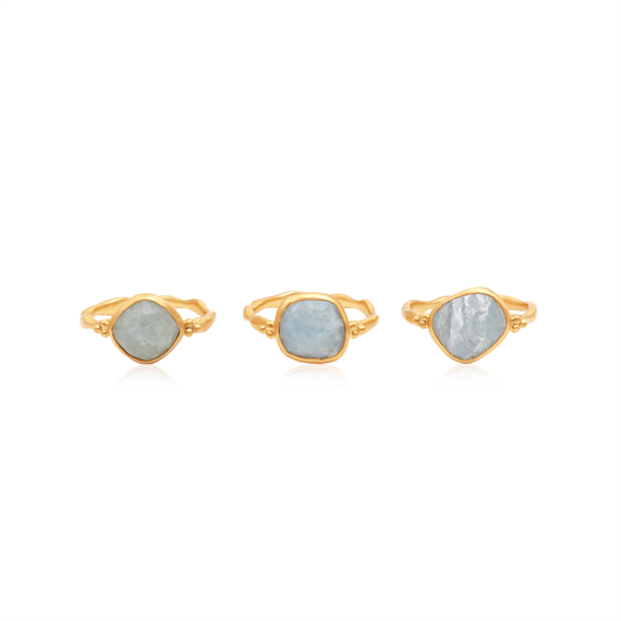 Ananda Soul - Tear Of Joy - Ring - Gold - Aquamarine