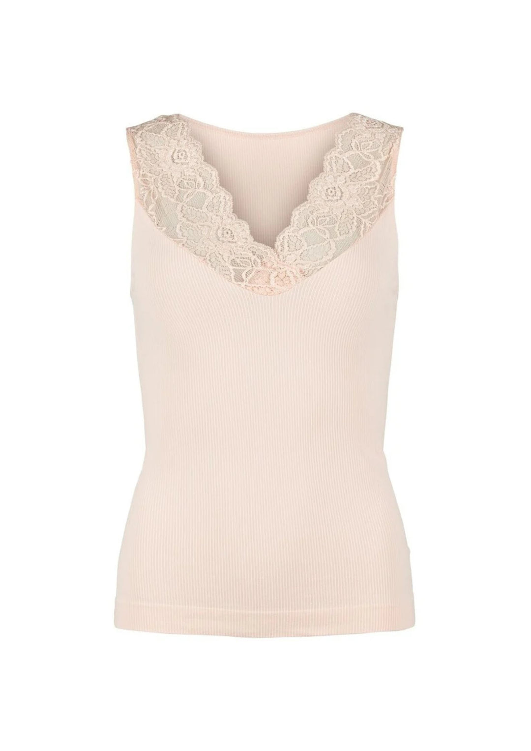 Tim &amp; Simonsen - Belen Rib - V-lace  Top - Cipria