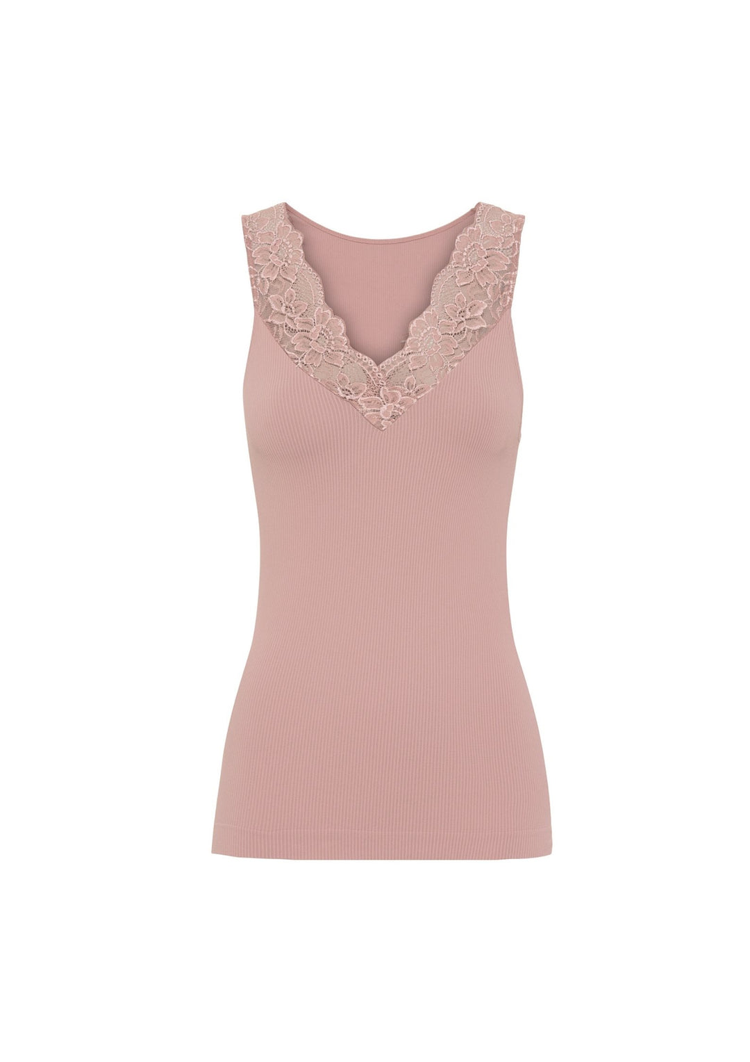 Tim &amp; Simonsen - Belen Rib - V-lace  Top - Rosa Antico