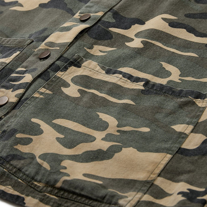 Depeche - Tonja Oversize Skjorte - Khaki Printed
