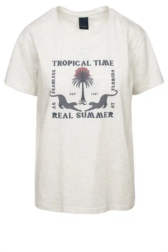 Luxzuz - Troti T-shirt - Off white Melange