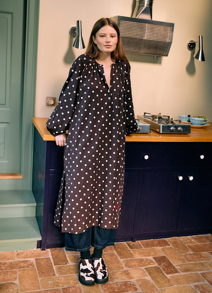 Sissel Edelbo Lara Kjole - Cream Dots - Onesize