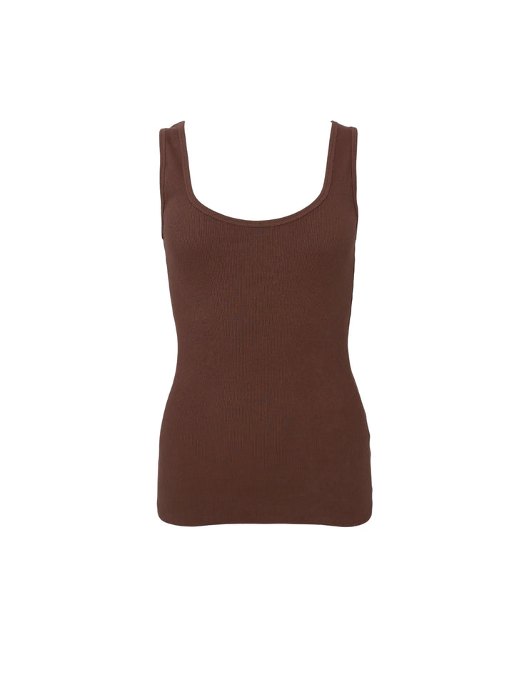 Black Colour - Vibs Tank top - Espresso