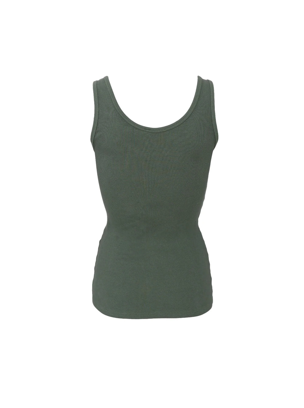 Black Colour - BC Vibs Rib Tank top - Army