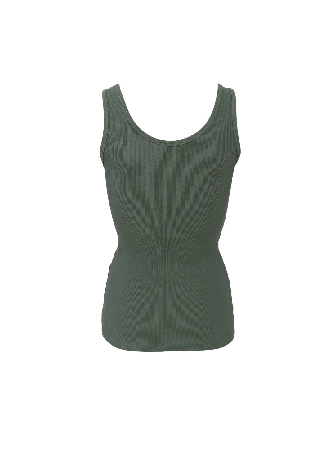Black Colour - BC Vibs Rib Tank top - Army