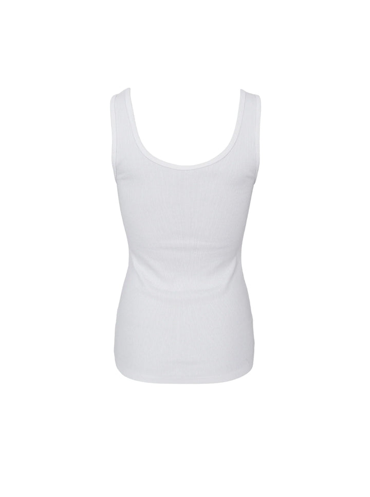 Black Colour - BC Vibs Rib Tank top - Off White
