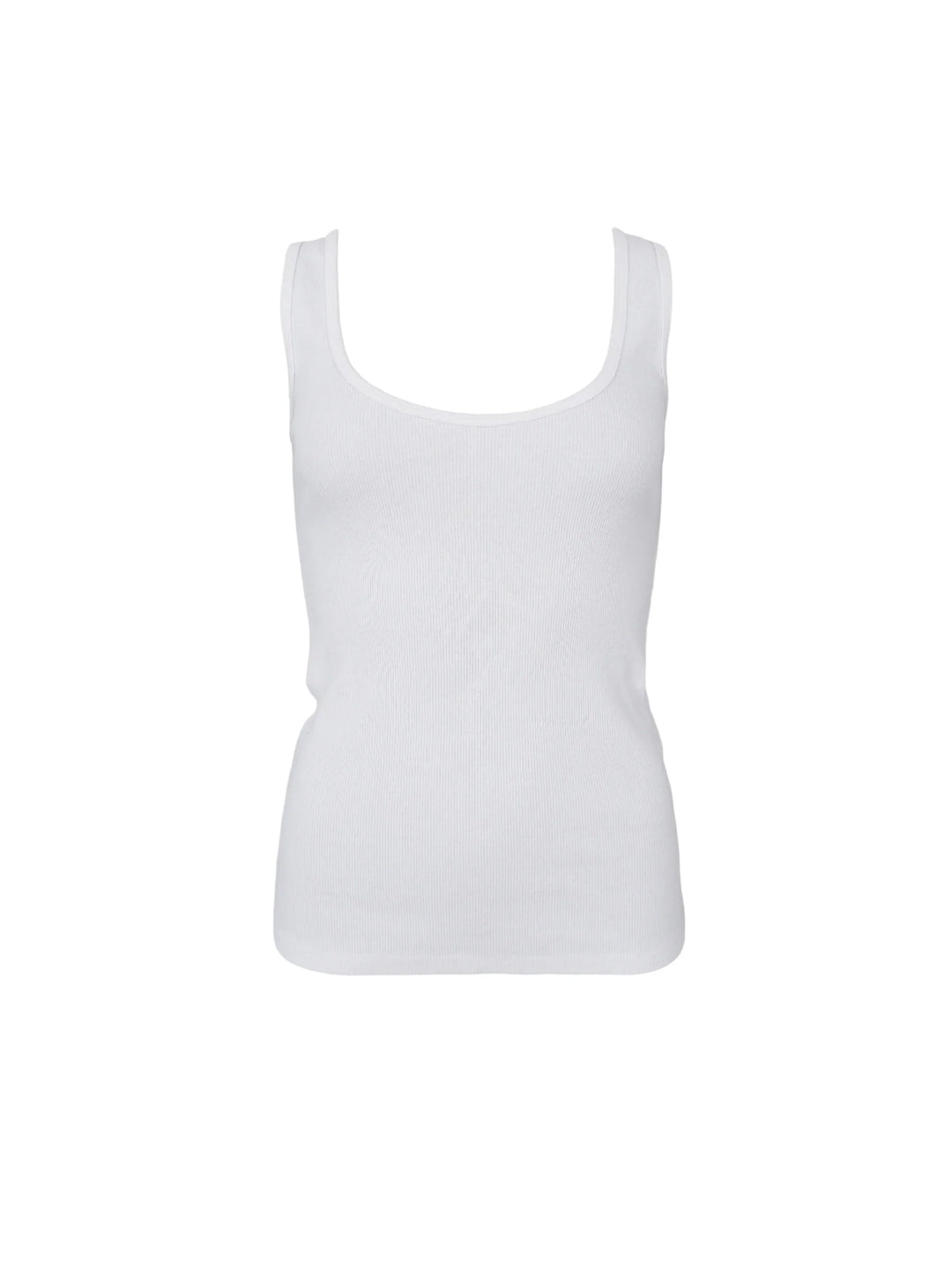Black Colour - BC Vibs Rib Tank top - Off White