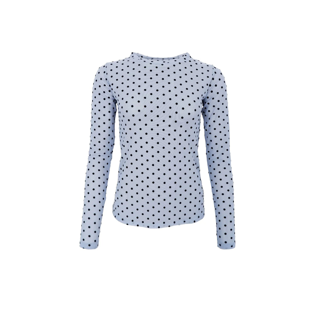 Black colour - Jennie dotted mesh - Jeans blue