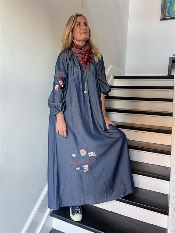 Wauw - Heart Kjole - Chambray