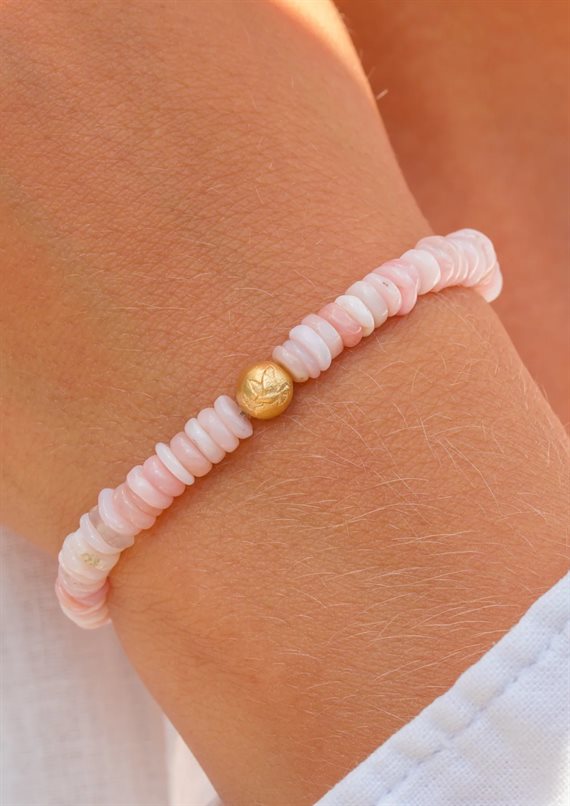 With Love Darling - Pink Opal Fred - Disk Armbånd