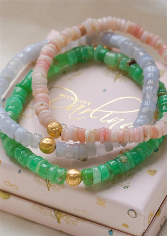 With Love Darling - Pink Opal Fred - Disk Armbånd