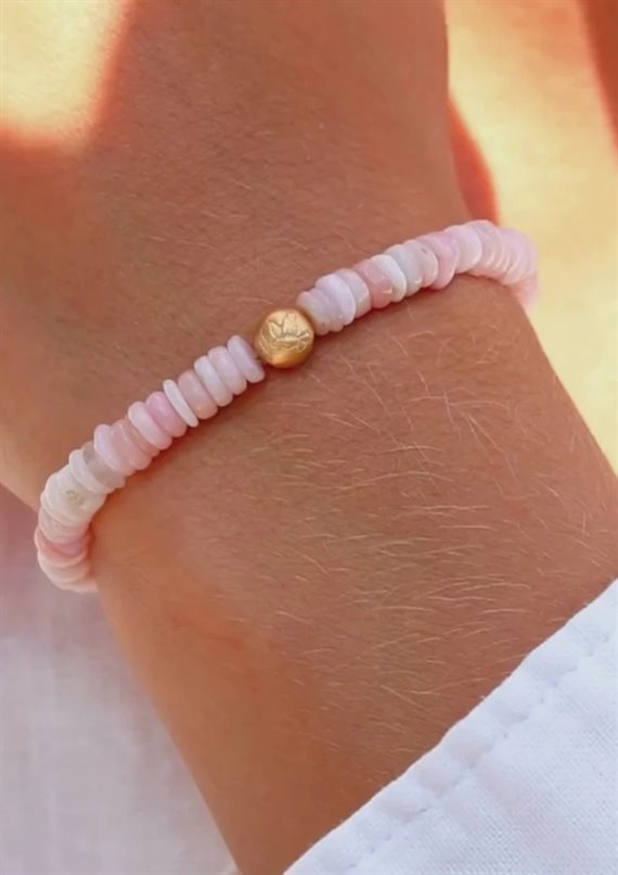 With Love Darling - Pink Opal Fred - Disk Armbånd