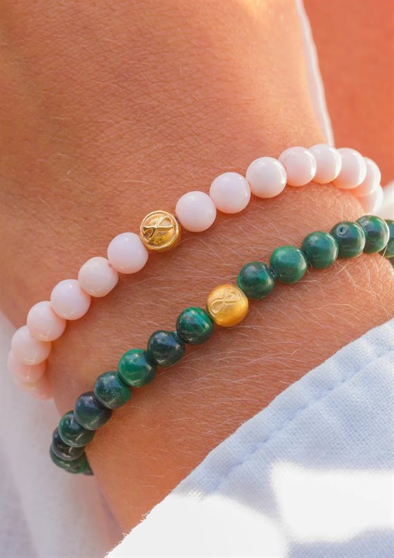 With Love Darling - Uendelighed pink Opal - Perle Armbånd