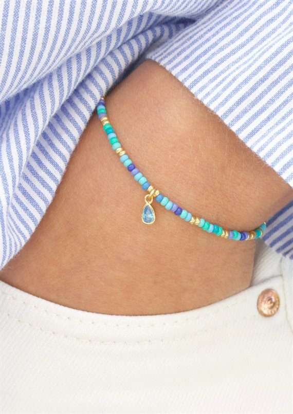 With Love Darling - Vanddråbe - Perle Armbånd