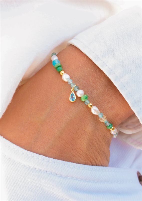 With Love Darling - Vanddråbe - Pure Perle Armbånd