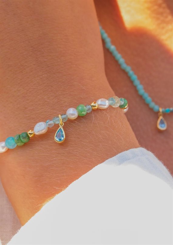 With Love Darling - Vanddråbe - Pure Perle Armbånd