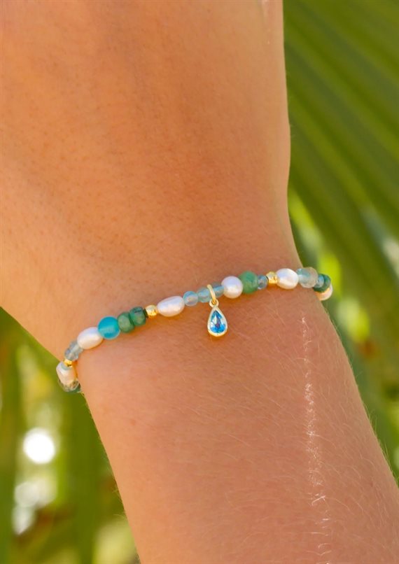 With Love Darling - Vanddråbe - Pure Perle Armbånd
