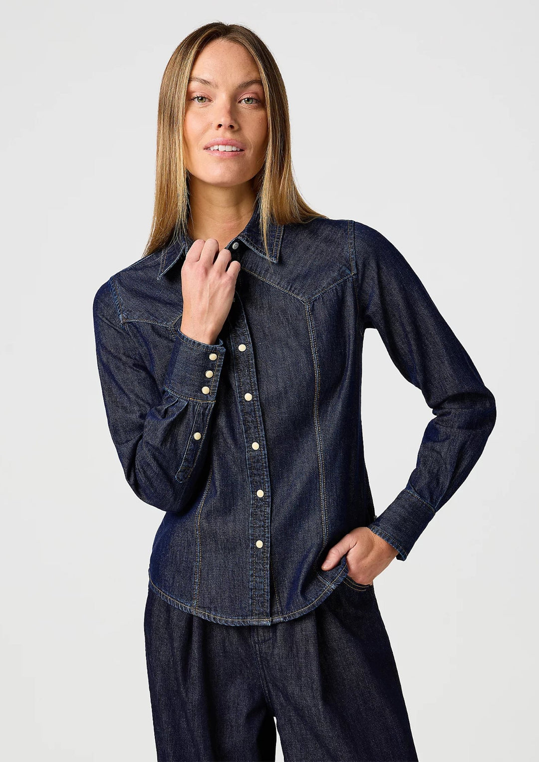 Wrangler - Exag Yoke Skjorte - Saddle