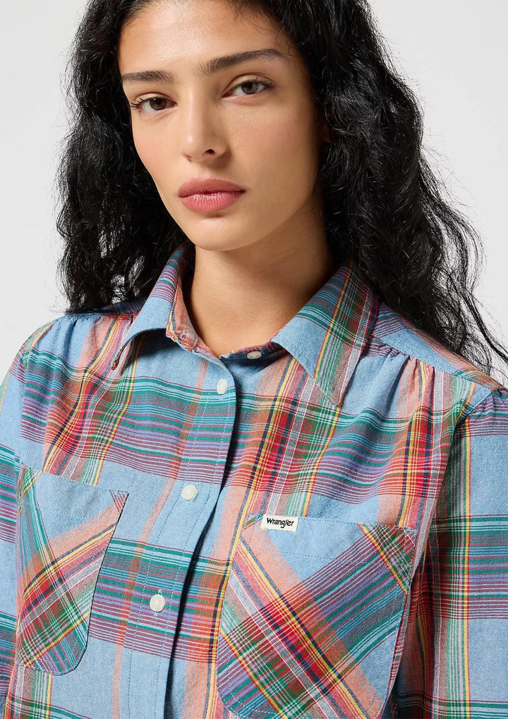Wrangler - Femme Western Skjorte - Indigo