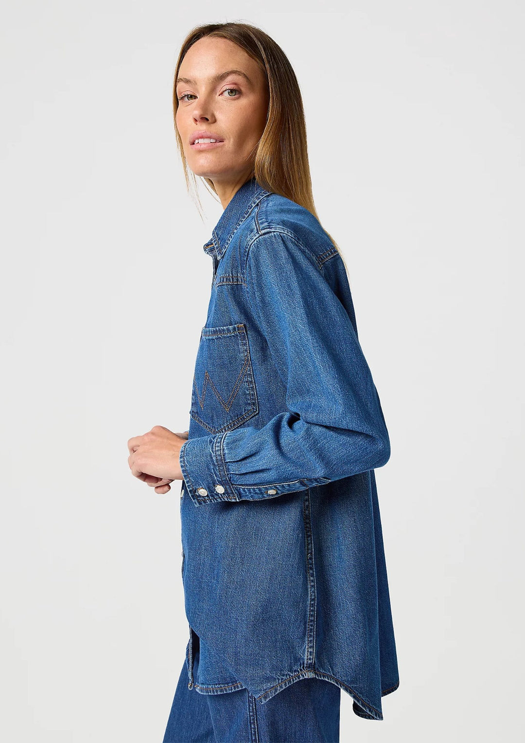 Wrangler - Loose Skjorte - Dark Wash