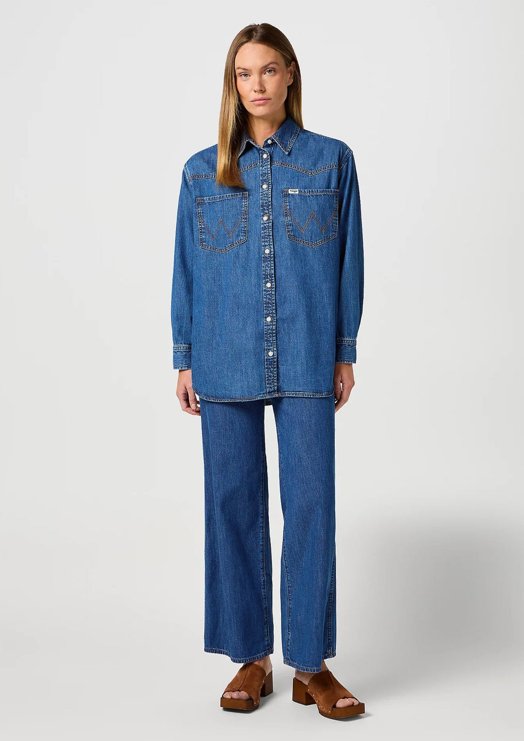 Wrangler - Loose Skjorte - Dark Wash