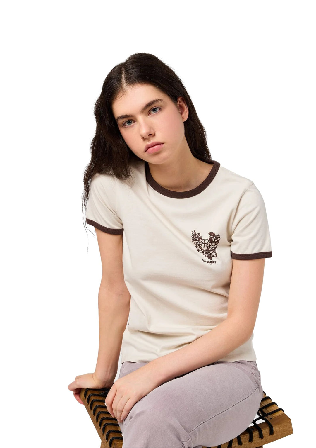Wrangler - Ringer T-shirt - Vintage White