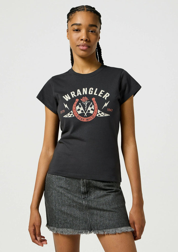 Wrangler - Shrunken Band Tee - Faded Black