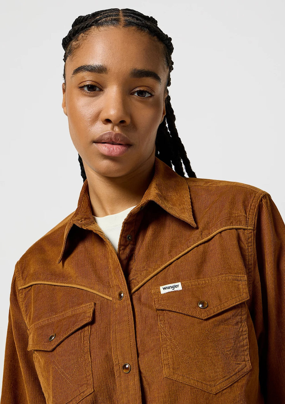 Wrangler - Western Cord Skjorte - Monks Robe