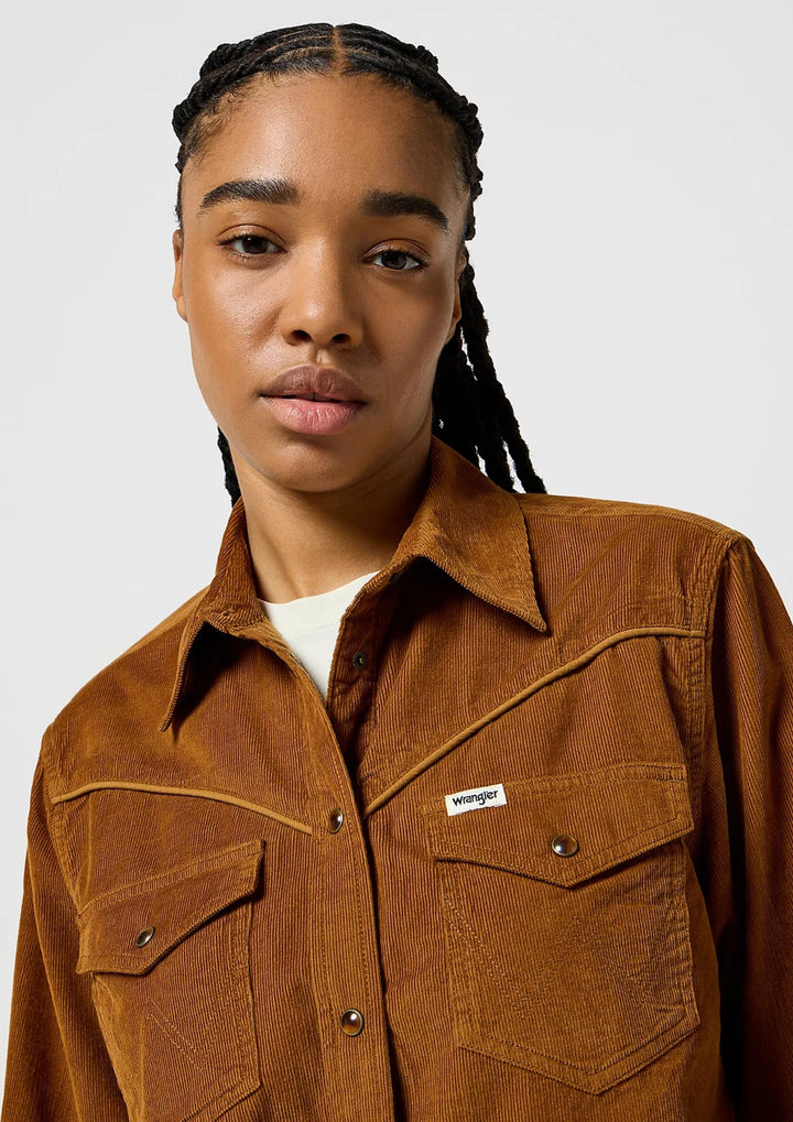 Wrangler - Western Cord Skjorte - Monks Robe