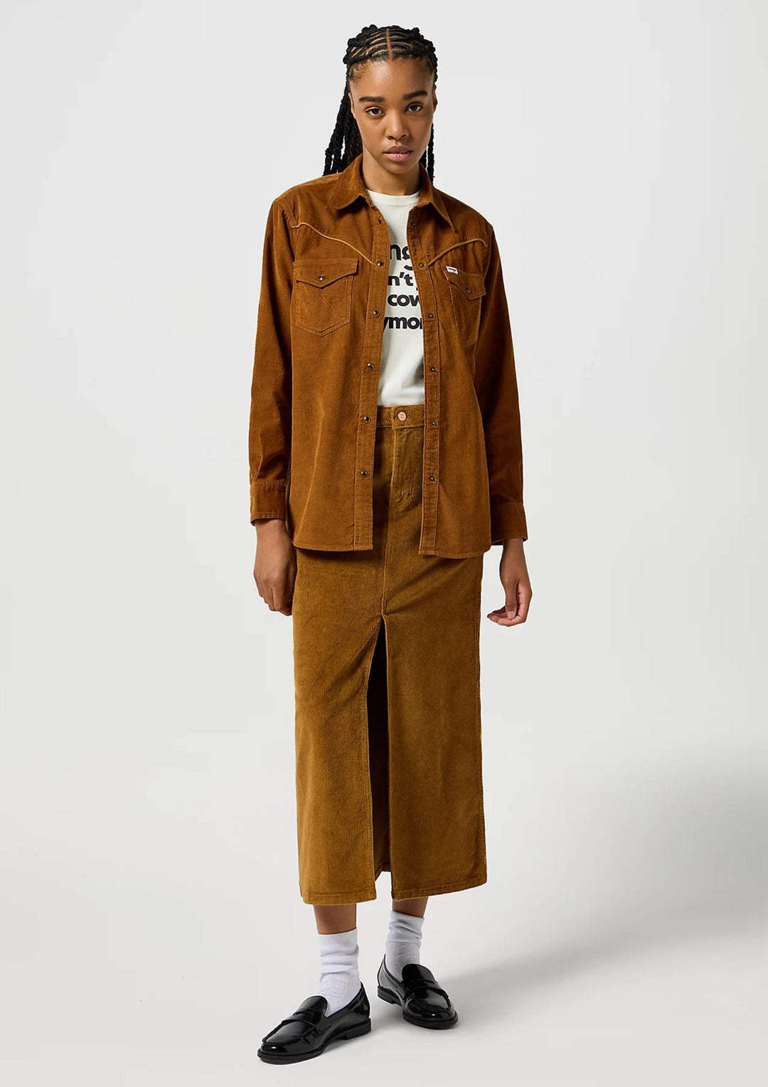 Wrangler - Western Cord Skjorte - Monks Robe