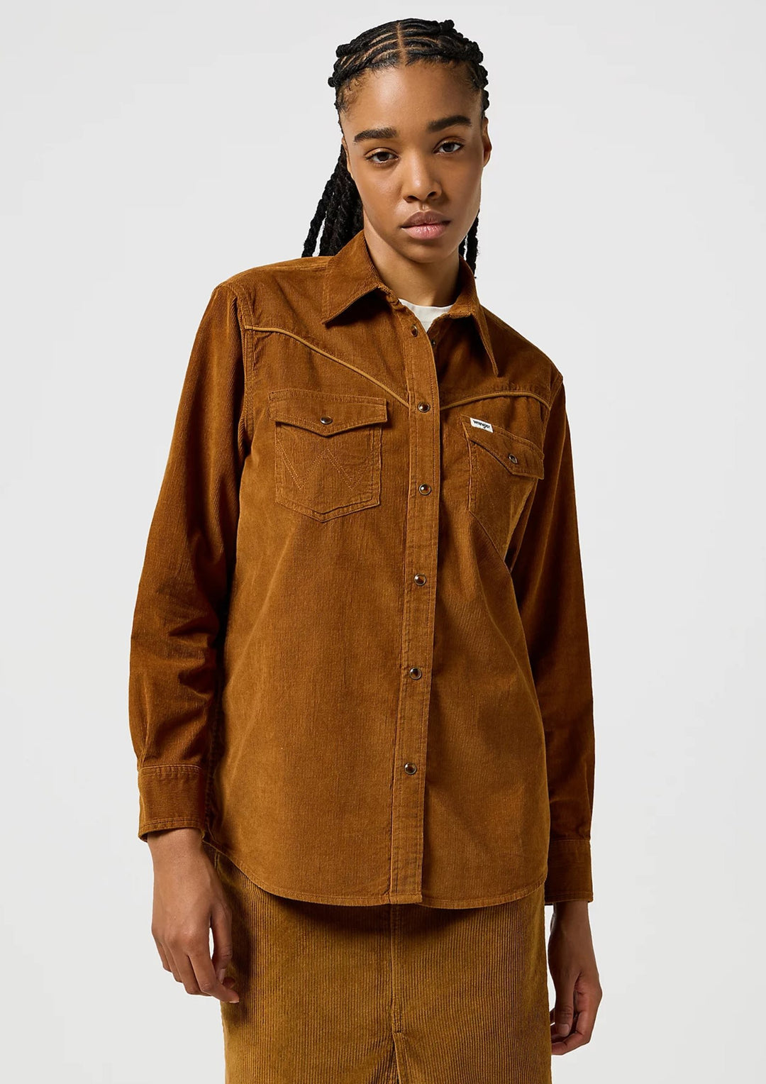 Wrangler - Western Cord Skjorte - Monks Robe
