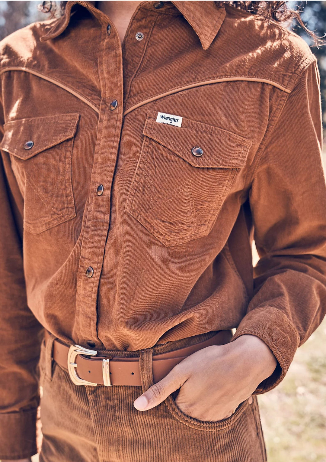 Wrangler - Western Cord Skjorte - Monks Robe