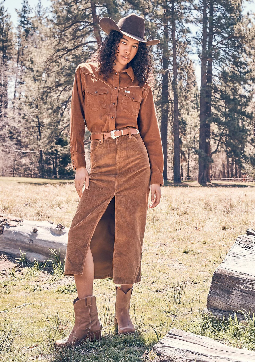 Wrangler - Western Cord Skjorte - Monks Robe