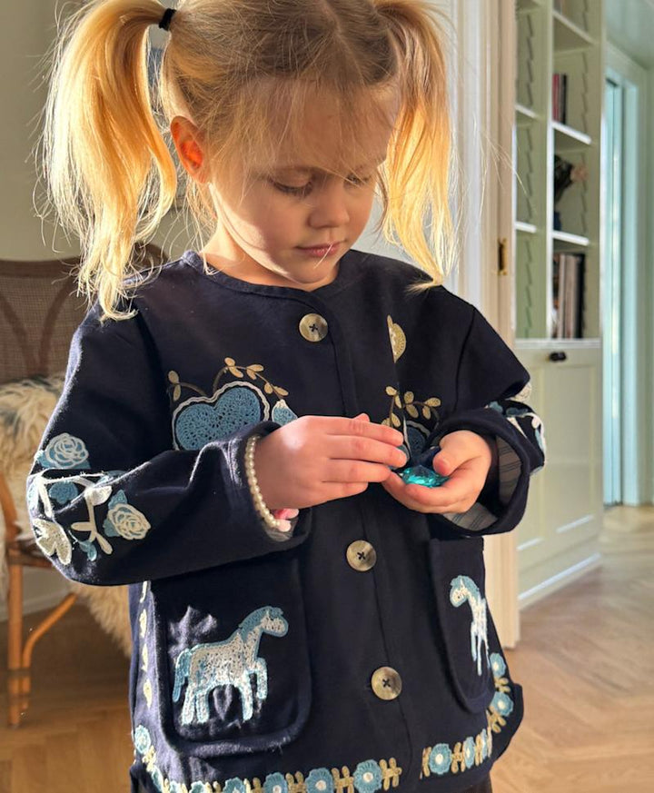 Sissel Edelbo -Maggie Mini Jakke - Navy Horses