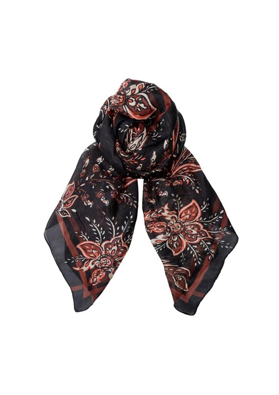 Black Colour - BCKirstine Silk Tørklæde - Black Paisley - Onesize