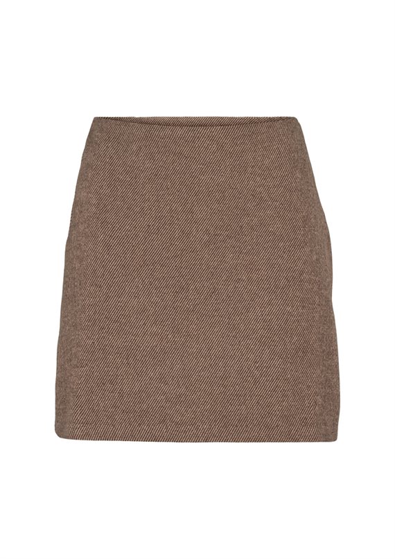 Basic Apparel - Dina Short Nederdel - Chocolate Torte / Pumic St