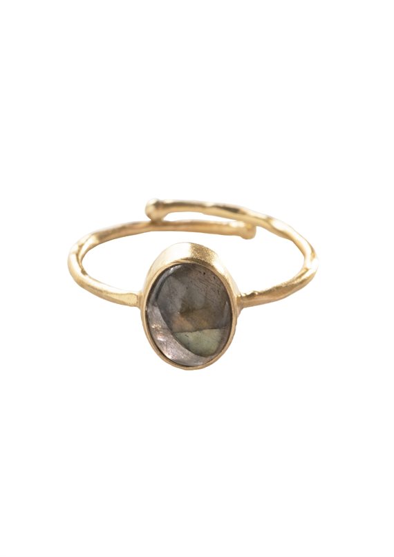 A Beautiful Story - Visionary - Guld Ring GP - Labradorite - Onesize