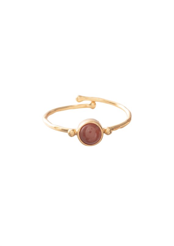 A Beautiful Story - Faithful - Guld Ring GP - Carnelian - Onesize