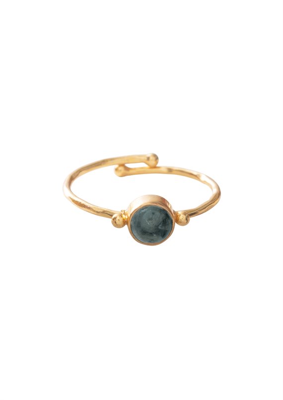 A Beautiful Story - Faithful - Guld Ring GP - Labradorite - Onesize