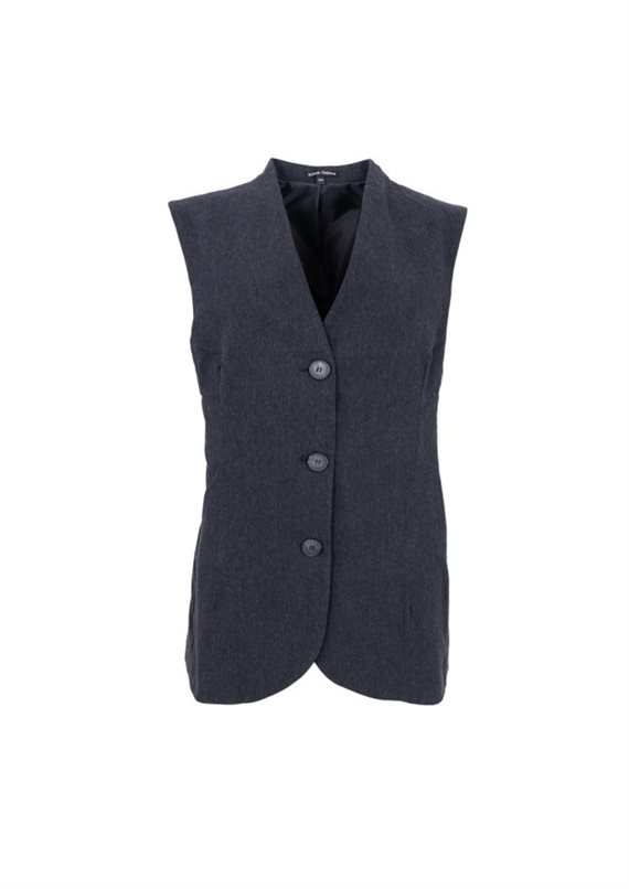 Black Colour - BCAvenue Long Vest - Dark Grey